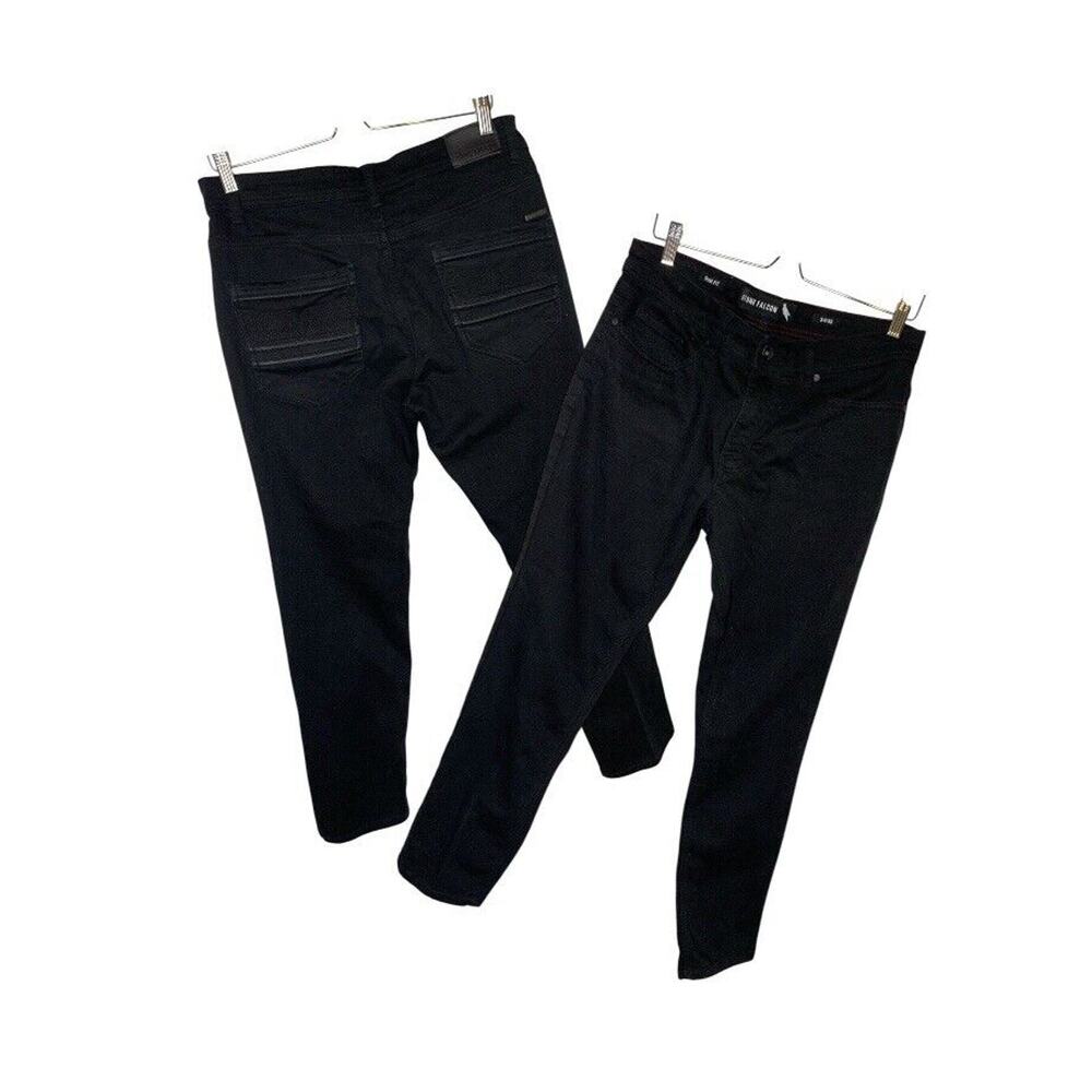 Men's Stone Falcon Slim Fit Stretch Black Jeans 34x30 Comfort Denim